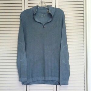 Tommy Bahama Preppy Silk Blend Quarter Zip Sweater, Blue, Size M
